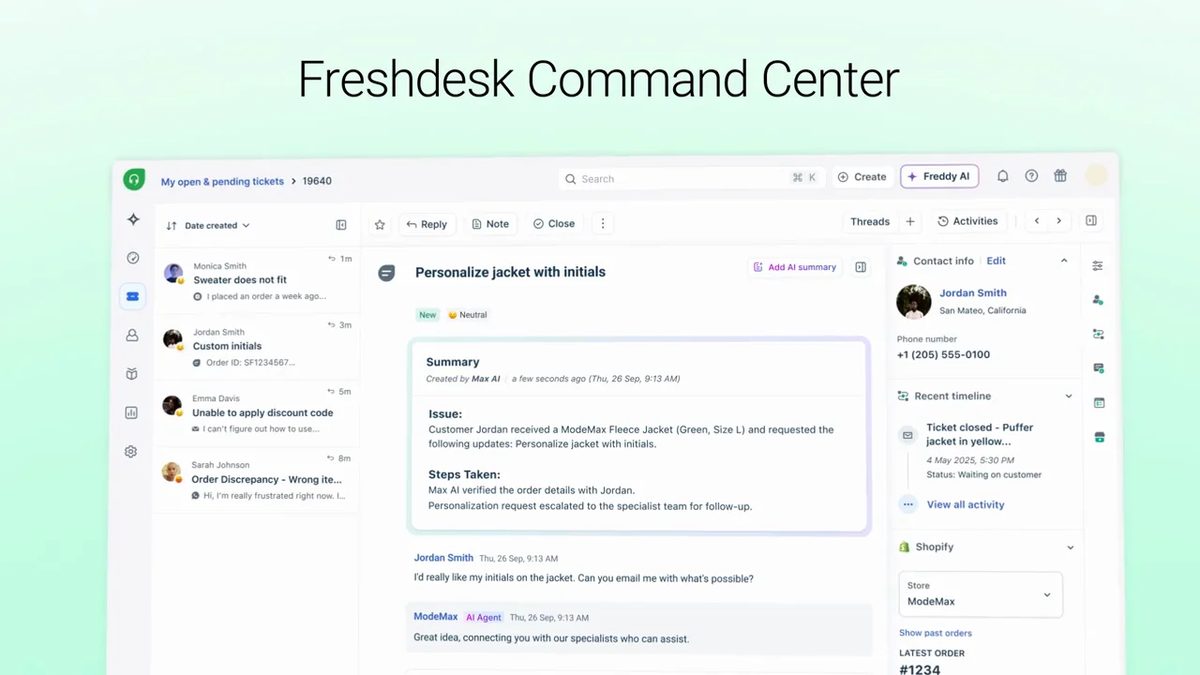 Freshdesk AI support platform