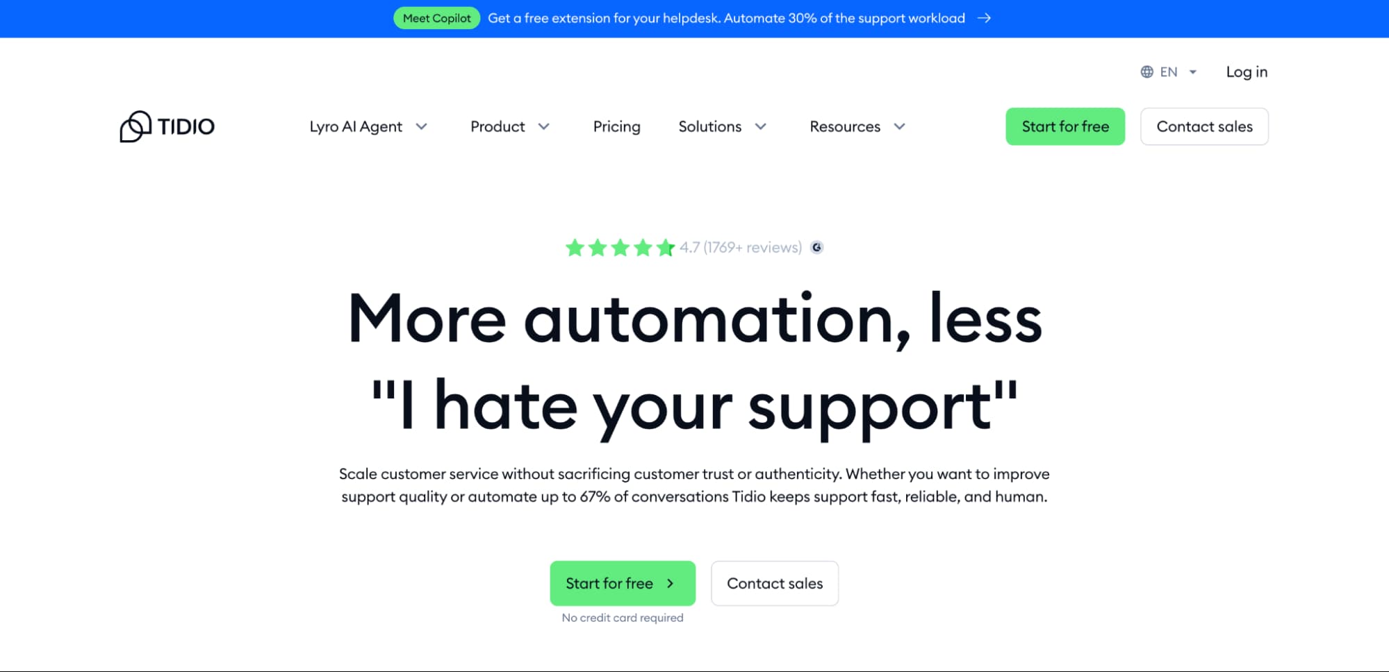 Tidio AI customer service platform