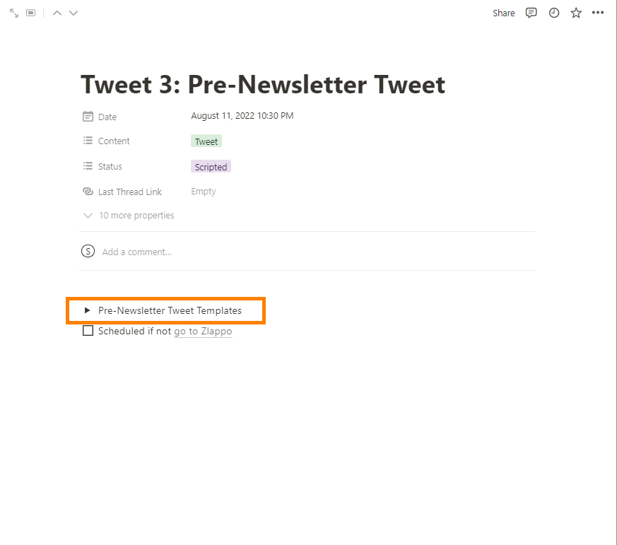 Pre Newsletter Tweet Templates